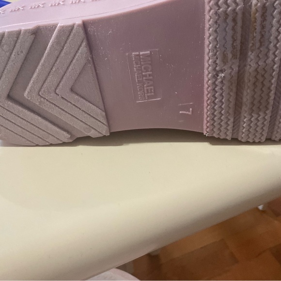 The Michael Kors rain boots in the image are light  lavender in color Final Sale - Picture 3 of 5